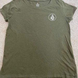 XS Army green volcom short sleeve